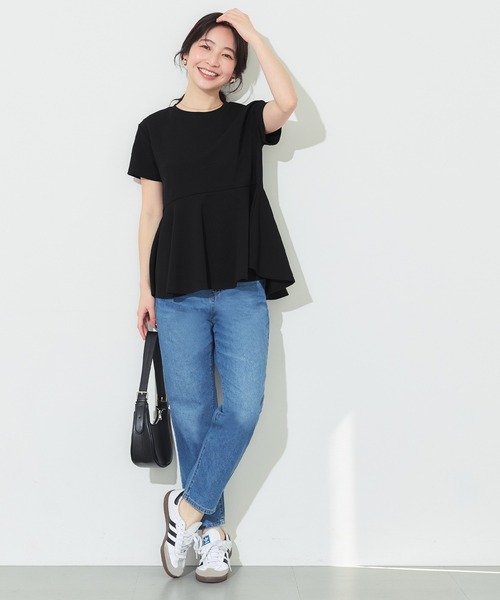 coca（coca）（コカ）の「＼26ss新色追加／ エンボス加工裾フリル半袖プルオーバー（Tシャツ/カットソー・レディース・ブラック/ピンク系その他/ホワイト/グレー/アイボリー/ライトブルー・ONE SIZE/L/S/M）」の15枚目の写真