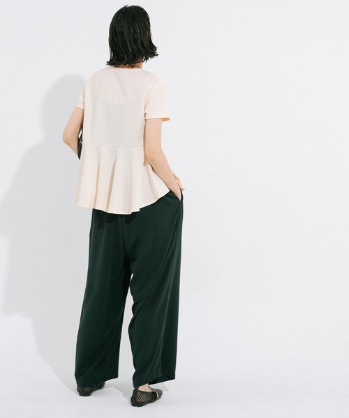 coca（coca）（コカ）の「＼26ss新色追加／ エンボス加工裾フリル半袖プルオーバー（Tシャツ/カットソー・レディース・ブラック/ピンク系その他/ホワイト/グレー/アイボリー/ライトブルー・ONE SIZE/L/S/M）」の17枚目の写真