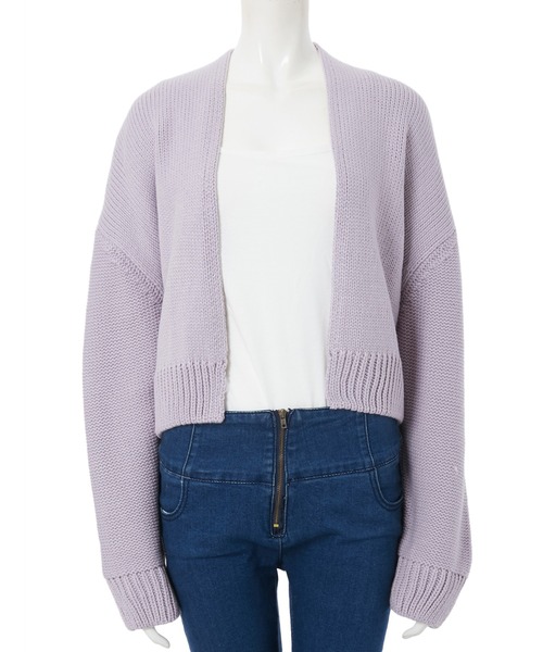 fifth（フィフス）の「ローゲージショートニットカーディガン（カーディガン/ボレロ・レディース・ラベンダー/スモークピンク/ライトベージュ・MEDIUM）」の8枚目の写真