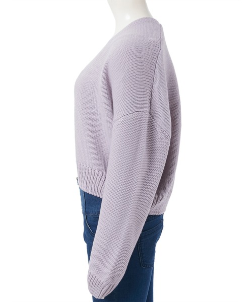 fifth（フィフス）の「ローゲージショートニットカーディガン（カーディガン/ボレロ・レディース・ラベンダー/スモークピンク/ライトベージュ・MEDIUM）」の4枚目の写真