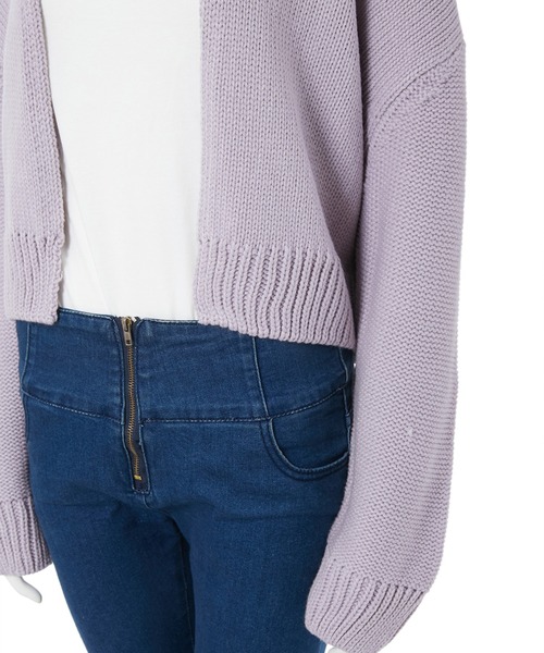 fifth（フィフス）の「ローゲージショートニットカーディガン（カーディガン/ボレロ・レディース・ラベンダー/スモークピンク/ライトベージュ・MEDIUM）」の12枚目の写真