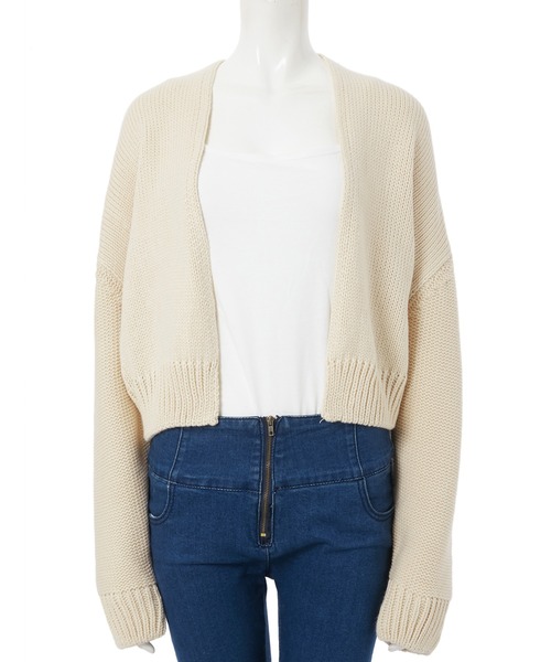 fifth（フィフス）の「ローゲージショートニットカーディガン（カーディガン/ボレロ・レディース・ラベンダー/スモークピンク/ライトベージュ・MEDIUM）」の6枚目の写真
