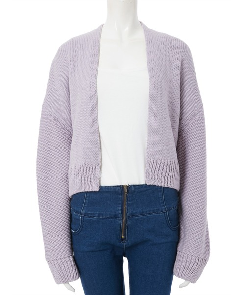 fifth（フィフス）の「ローゲージショートニットカーディガン（カーディガン/ボレロ・レディース・ラベンダー/スモークピンク/ライトベージュ・MEDIUM）」の9枚目の写真