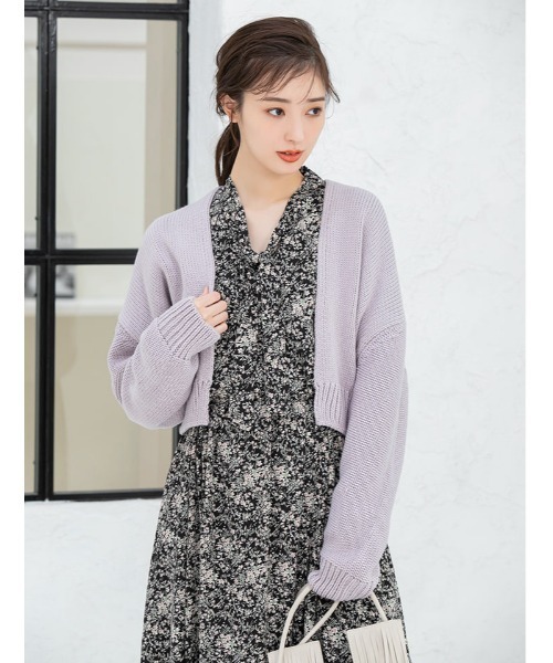 fifth（フィフス）の「ローゲージショートニットカーディガン（カーディガン/ボレロ・レディース・ラベンダー/スモークピンク/ライトベージュ・MEDIUM）」の21枚目の写真