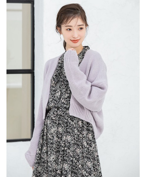 fifth（フィフス）の「ローゲージショートニットカーディガン（カーディガン/ボレロ・レディース・ラベンダー/スモークピンク/ライトベージュ・MEDIUM）」の20枚目の写真