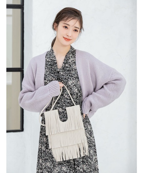 fifth（フィフス）の「ローゲージショートニットカーディガン（カーディガン/ボレロ・レディース・ラベンダー/スモークピンク/ライトベージュ・MEDIUM）」の17枚目の写真