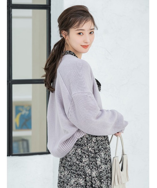 fifth（フィフス）の「ローゲージショートニットカーディガン（カーディガン/ボレロ・レディース・ラベンダー/スモークピンク/ライトベージュ・MEDIUM）」の15枚目の写真