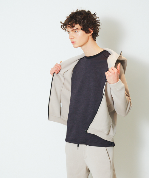 ABAHOUSE(アバハウス)の「カノコダンボール ZIP パーカー(パーカー・メンズ・チャコールグレー/ネイビー/モスグリーン/グレイッシュベージュ・44/46/48)」の3枚目の写真
