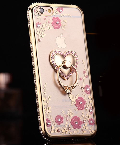 セール】ハートリング付き クリアタイプスマホケース（スマホケース