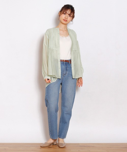 Crisp（クリスプ）の「シアードレスシャツ（シャツ/ブラウス・レディース・ホワイト/ミント・FREE）」の13枚目の写真