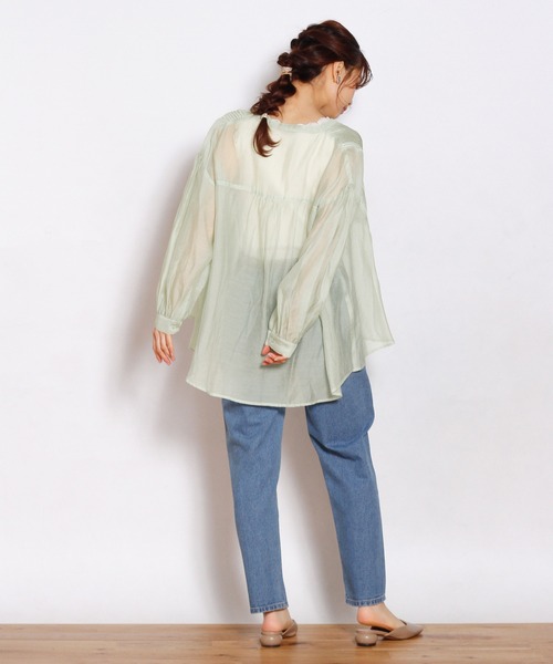 Crisp（クリスプ）の「シアードレスシャツ（シャツ/ブラウス・レディース・ホワイト/ミント・FREE）」の8枚目の写真