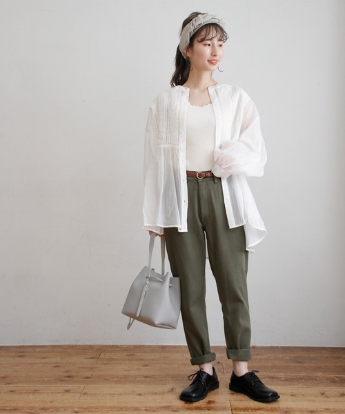 Crisp（クリスプ）の「シアードレスシャツ（シャツ/ブラウス・レディース・ホワイト/ミント・FREE）」の4枚目の写真