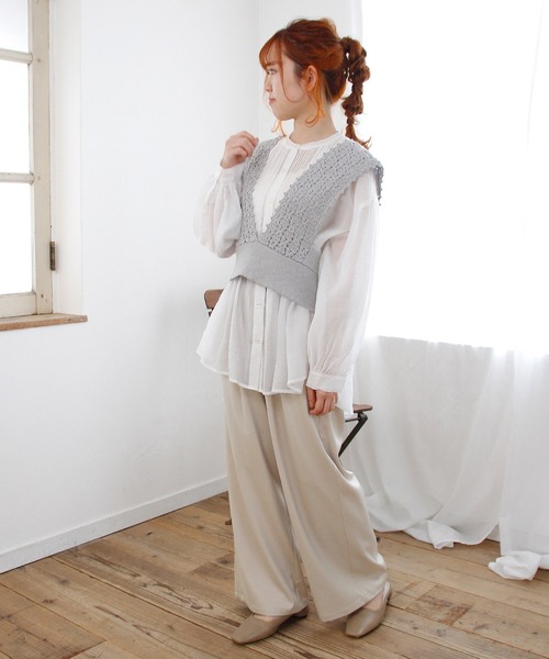 Crisp（クリスプ）の「シアードレスシャツ（シャツ/ブラウス・レディース・ホワイト/ミント・FREE）」の15枚目の写真