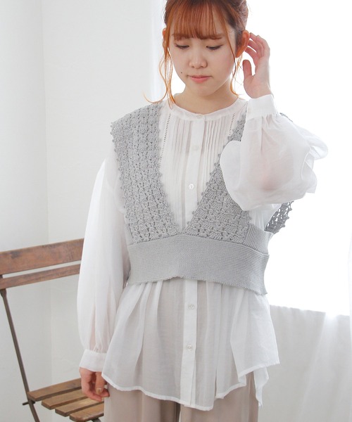 Crisp（クリスプ）の「シアードレスシャツ（シャツ/ブラウス・レディース・ホワイト/ミント・FREE）」の10枚目の写真