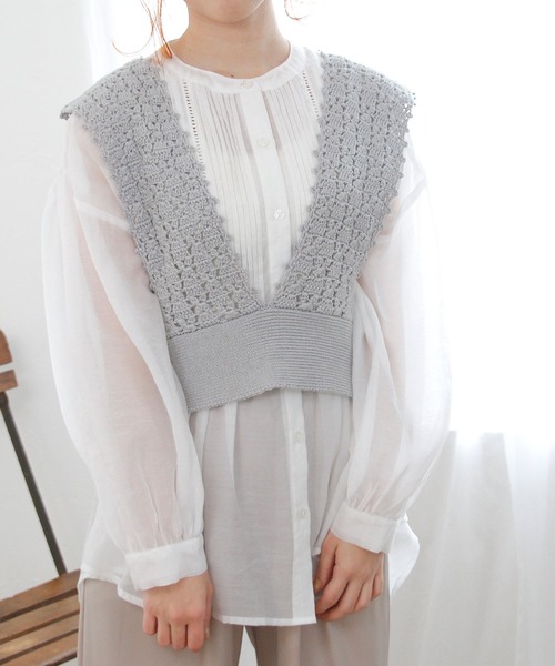 Crisp（クリスプ）の「シアードレスシャツ（シャツ/ブラウス・レディース・ホワイト/ミント・FREE）」の5枚目の写真