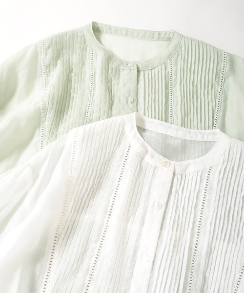 Crisp（クリスプ）の「シアードレスシャツ（シャツ/ブラウス・レディース・ホワイト/ミント・FREE）」の21枚目の写真