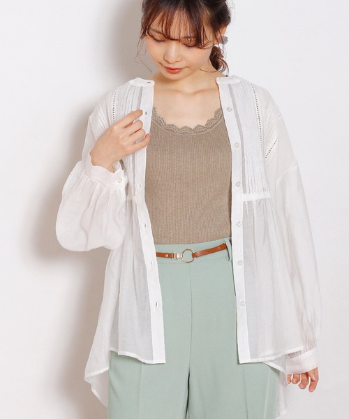 Crisp（クリスプ）の「シアードレスシャツ（シャツ/ブラウス・レディース・ホワイト/ミント・FREE）」の16枚目の写真