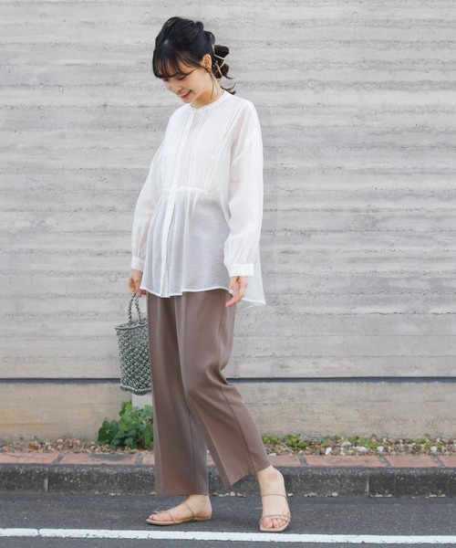 Crisp（クリスプ）の「シアードレスシャツ（シャツ/ブラウス・レディース・ホワイト/ミント・FREE）」の3枚目の写真