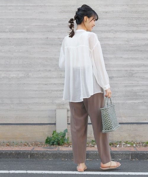 Crisp（クリスプ）の「シアードレスシャツ（シャツ/ブラウス・レディース・ホワイト/ミント・FREE）」の18枚目の写真