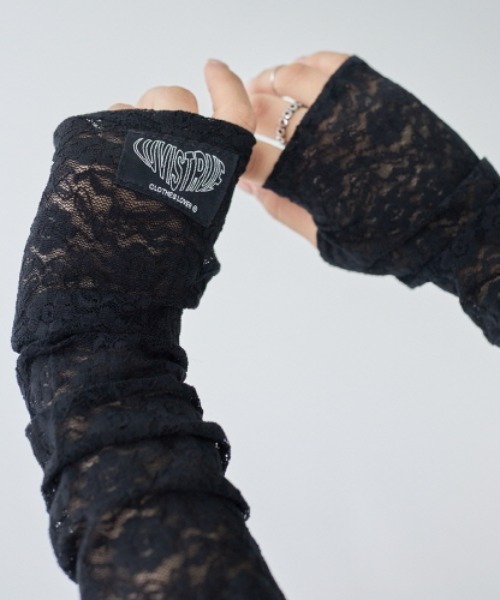 LUVISTRUE(ラヴイズトゥルー)の「『LUV IS TRUE/ラブ イズ トゥルー』LVG LACE WARMER/レース アームウォーマー(アームカバー・レディース・ブラック・FREE)」の1枚目の写真