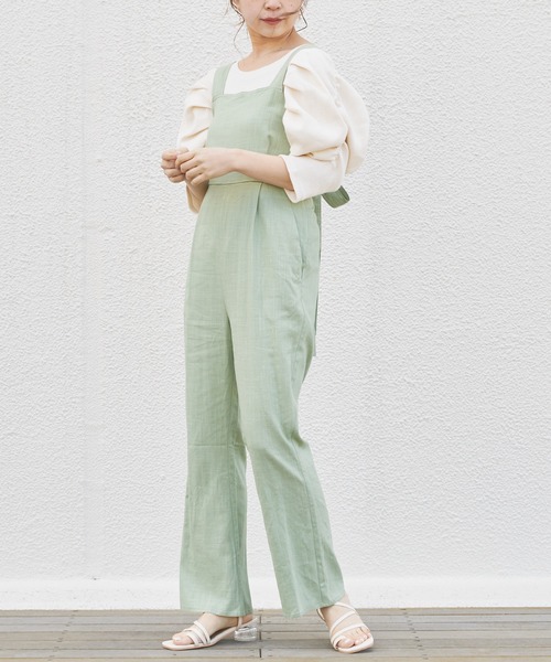 Chico(チコ)の「バックリボンサロペット(サロペット/オーバーオール・レディース・ネイビー/ブルー/ミント/ライトベージュ・SMALL/MEDIUM)」の15枚目の写真