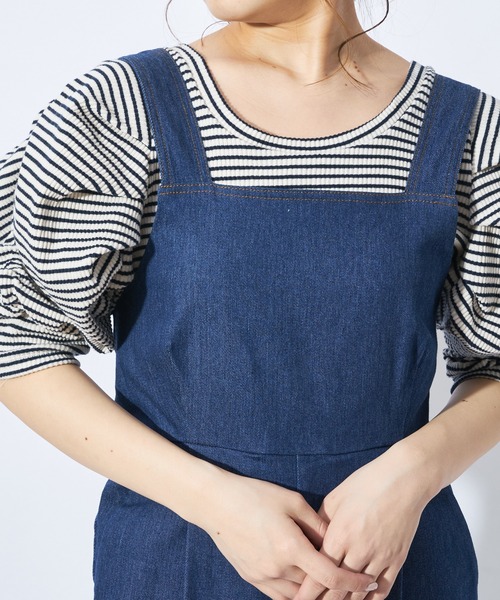 Chico(チコ)の「バックリボンサロペット(サロペット/オーバーオール・レディース・ネイビー/ブルー/ミント/ライトベージュ・SMALL/MEDIUM)」の14枚目の写真