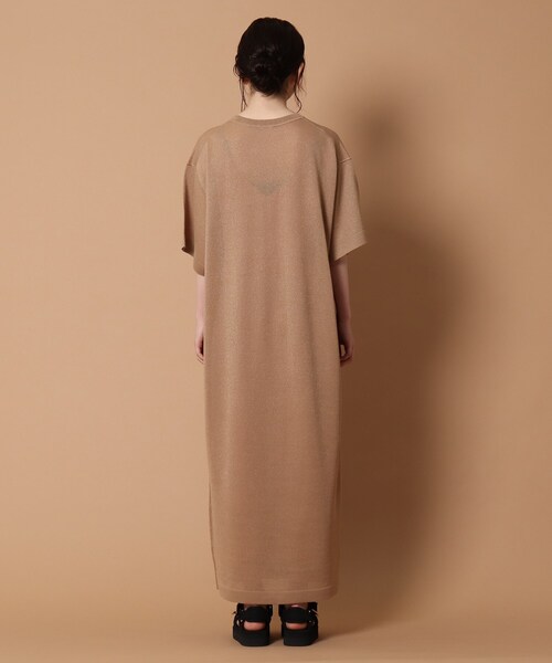 OSHIMA 色っぽく REI ロングスリットワンピース ベージュ