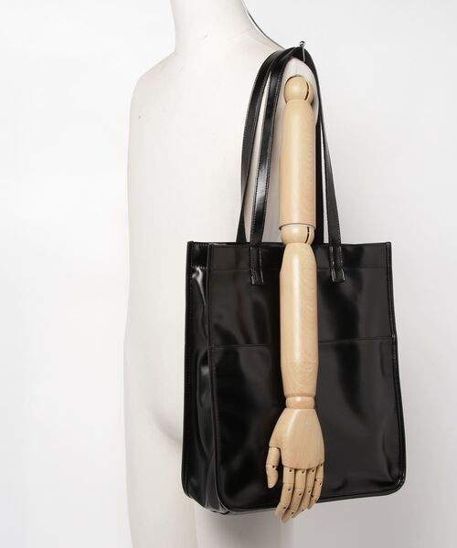 WEGO（ウィゴー）の「WEGO/マルチポケットPU撥水トートバッグ（トートバッグ・レディース・ベージュ/ブラック・FREE）」の14枚目の写真