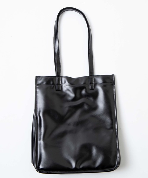 WEGO（ウィゴー）の「WEGO/マルチポケットPU撥水トートバッグ（トートバッグ・レディース・ベージュ/ブラック・FREE）」の3枚目の写真