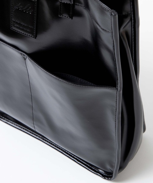 WEGO（ウィゴー）の「WEGO/マルチポケットPU撥水トートバッグ（トートバッグ・レディース・ベージュ/ブラック・FREE）」の6枚目の写真