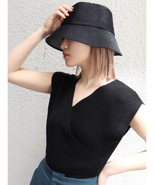 MURUA（ムルーア）の「コンパクトカシュクールニット（ニット/セーター・レディース・ブラック/ブラウン/ライトグリーン/アイボリー・FREE）」の3枚目の写真