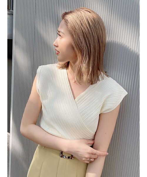 MURUA（ムルーア）の「コンパクトカシュクールニット（ニット/セーター・レディース・ブラック/ブラウン/ライトグリーン/アイボリー・FREE）」の21枚目の写真