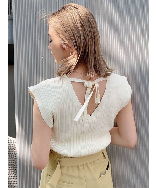 MURUA（ムルーア）の「コンパクトカシュクールニット（ニット/セーター・レディース・ブラック/ブラウン/ライトグリーン/アイボリー・FREE）」の9枚目の写真