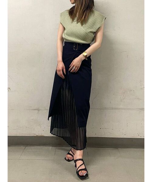 MURUA（ムルーア）の「コンパクトカシュクールニット（ニット/セーター・レディース・ブラック/ブラウン/ライトグリーン/アイボリー・FREE）」の19枚目の写真