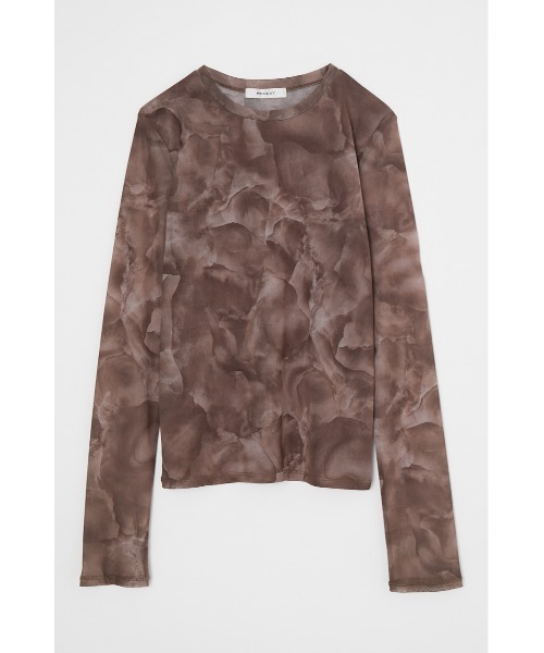 MOUSSY（マウジー）の「MARBLE MESH トップス（Tシャツ/カットソー・レディース・ブラウン/オレンジ・FREE）」の6枚目の写真