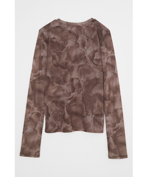 MOUSSY（マウジー）の「MARBLE MESH トップス（Tシャツ/カットソー・レディース・ブラウン/オレンジ・FREE）」の5枚目の写真