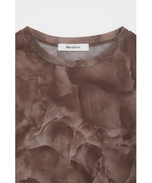 MOUSSY（マウジー）の「MARBLE MESH トップス（Tシャツ/カットソー・レディース・ブラウン/オレンジ・FREE）」の3枚目の写真
