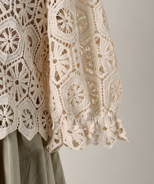 moi tytto（モイテュット）の「パフスリーブクロシェトップス（シャツ/ブラウス・レディース・ベージュ/ブラウン・FREE）」の17枚目の写真