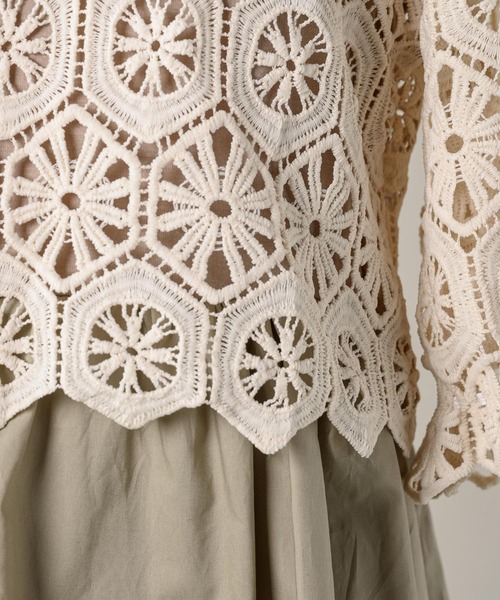 moi tytto（モイテュット）の「パフスリーブクロシェトップス（シャツ/ブラウス・レディース・ベージュ/ブラウン・FREE）」の18枚目の写真