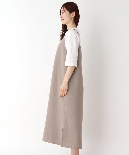 pink adobe(ピンクアドベ)の「◆【M-LL】リネンライク キャミワンピース(ワンピース・レディース・チャコールグレー/ブラウン系/カーキ/ライトパープル・38/40/42)」の9枚目の写真
