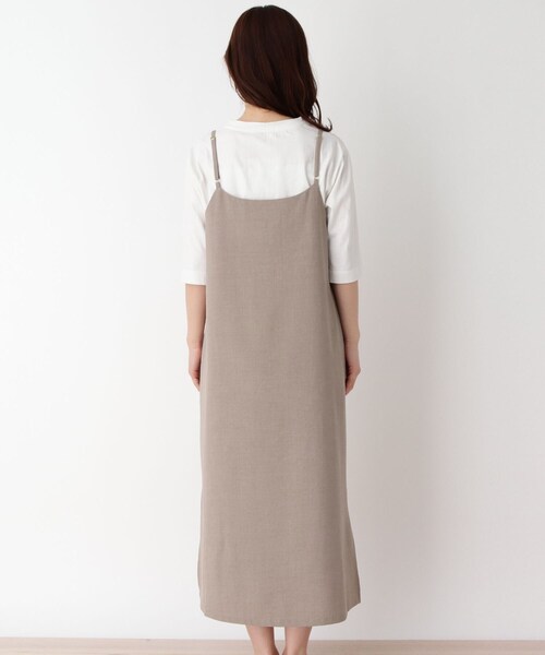 pink adobe(ピンクアドベ)の「◆【M-LL】リネンライク キャミワンピース(ワンピース・レディース・チャコールグレー/ブラウン系/カーキ/ライトパープル・38/40/42)」の12枚目の写真
