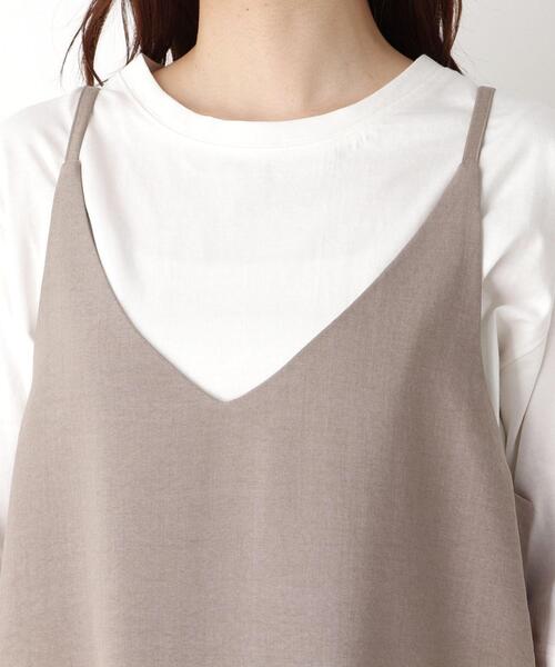 pink adobe(ピンクアドベ)の「◆【M-LL】リネンライク キャミワンピース(ワンピース・レディース・チャコールグレー/ブラウン系/カーキ/ライトパープル・38/40/42)」の11枚目の写真