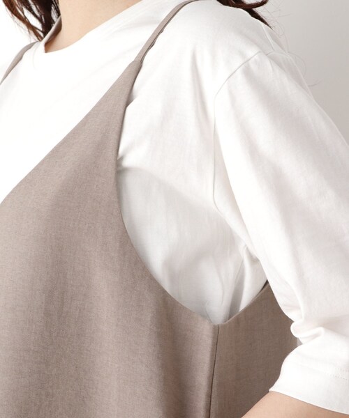 pink adobe(ピンクアドベ)の「◆【M-LL】リネンライク キャミワンピース(ワンピース・レディース・チャコールグレー/ブラウン系/カーキ/ライトパープル・38/40/42)」の10枚目の写真