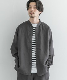 URBAN RESEARCH | UR TECH+抗菌 高機能リネンレーヨン スタンドカラーシャツ(ブルゾン)