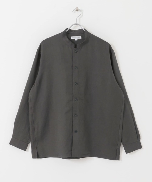 URBAN RESEARCH（アーバンリサーチ）の「UR TECH+抗菌 高機能リネンレーヨン スタンドカラーシャツ（ブルゾン・メンズ・チャコールグレー/ブルー系その他/グレー系その他・MEDIUM/LARGE）」の15枚目の写真