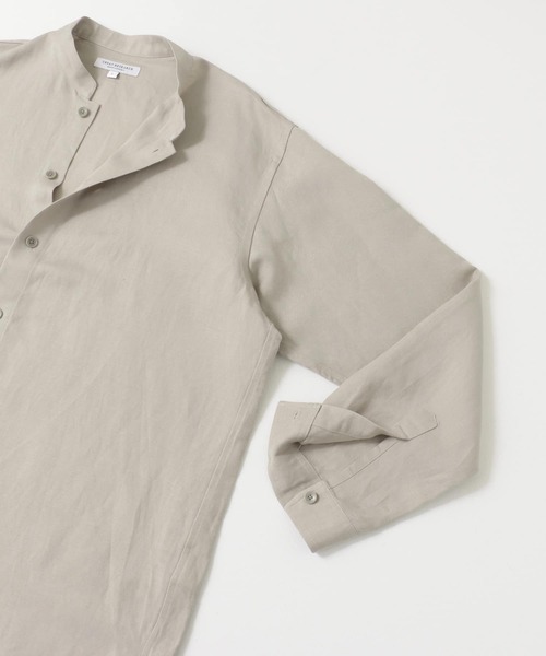 URBAN RESEARCH（アーバンリサーチ）の「UR TECH+抗菌 高機能リネンレーヨン スタンドカラーシャツ（ブルゾン・メンズ・チャコールグレー/ブルー系その他/グレー系その他・MEDIUM/LARGE）」の13枚目の写真