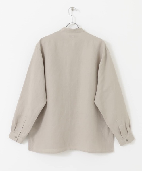 URBAN RESEARCH（アーバンリサーチ）の「UR TECH+抗菌 高機能リネンレーヨン スタンドカラーシャツ（ブルゾン・メンズ・チャコールグレー/ブルー系その他/グレー系その他・MEDIUM/LARGE）」の5枚目の写真