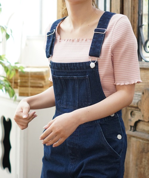Cheek(チーク)の「【 - mimi - 】スクエアネックボーダーTEE(Tシャツ/カットソー・レディース・ブラック/オフホワイト/ピンク・FREE)」の16枚目の写真