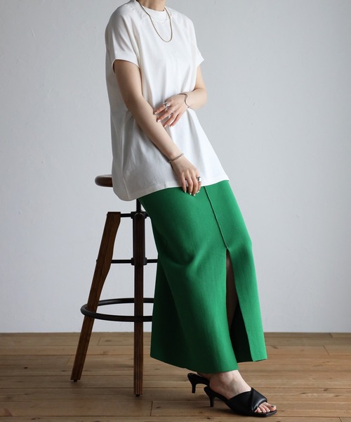 Fizz（フィズ）の「コットンラグランTシャツ（Tシャツ/カットソー・レディース・ホワイト/グレイッシュベージュ/ライトグリーン/ブラック・M/L/XL/XXL/M/L/L/XL）」の5枚目の写真