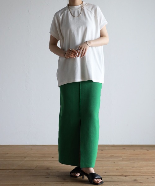 Fizz（フィズ）の「コットンラグランTシャツ（Tシャツ/カットソー・レディース・ホワイト/グレイッシュベージュ/ライトグリーン/ブラック・M/L/XL/XXL/M/L/L/XL）」の7枚目の写真